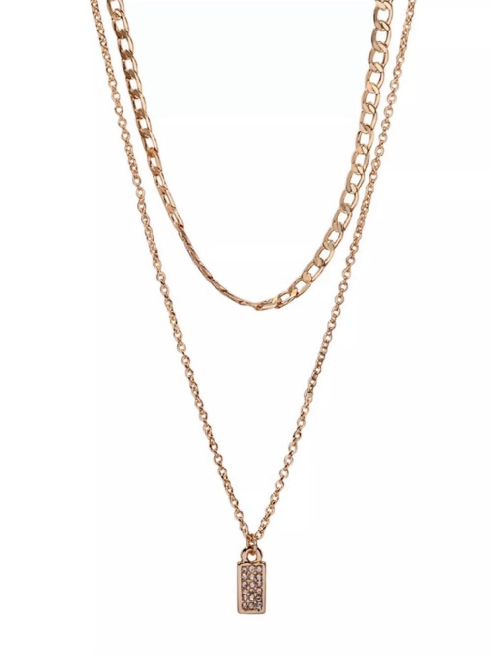 Layered Dog Tag Necklace